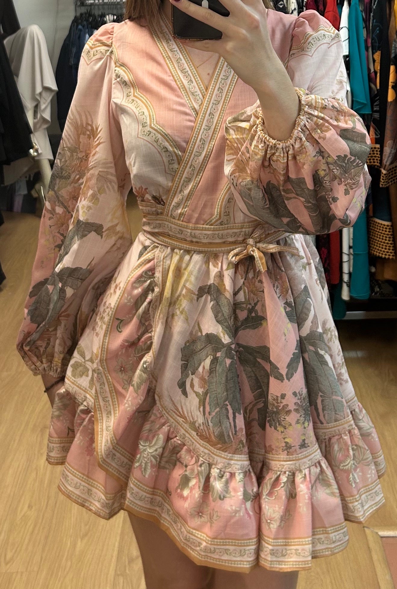 Robe fluide imprimé rose