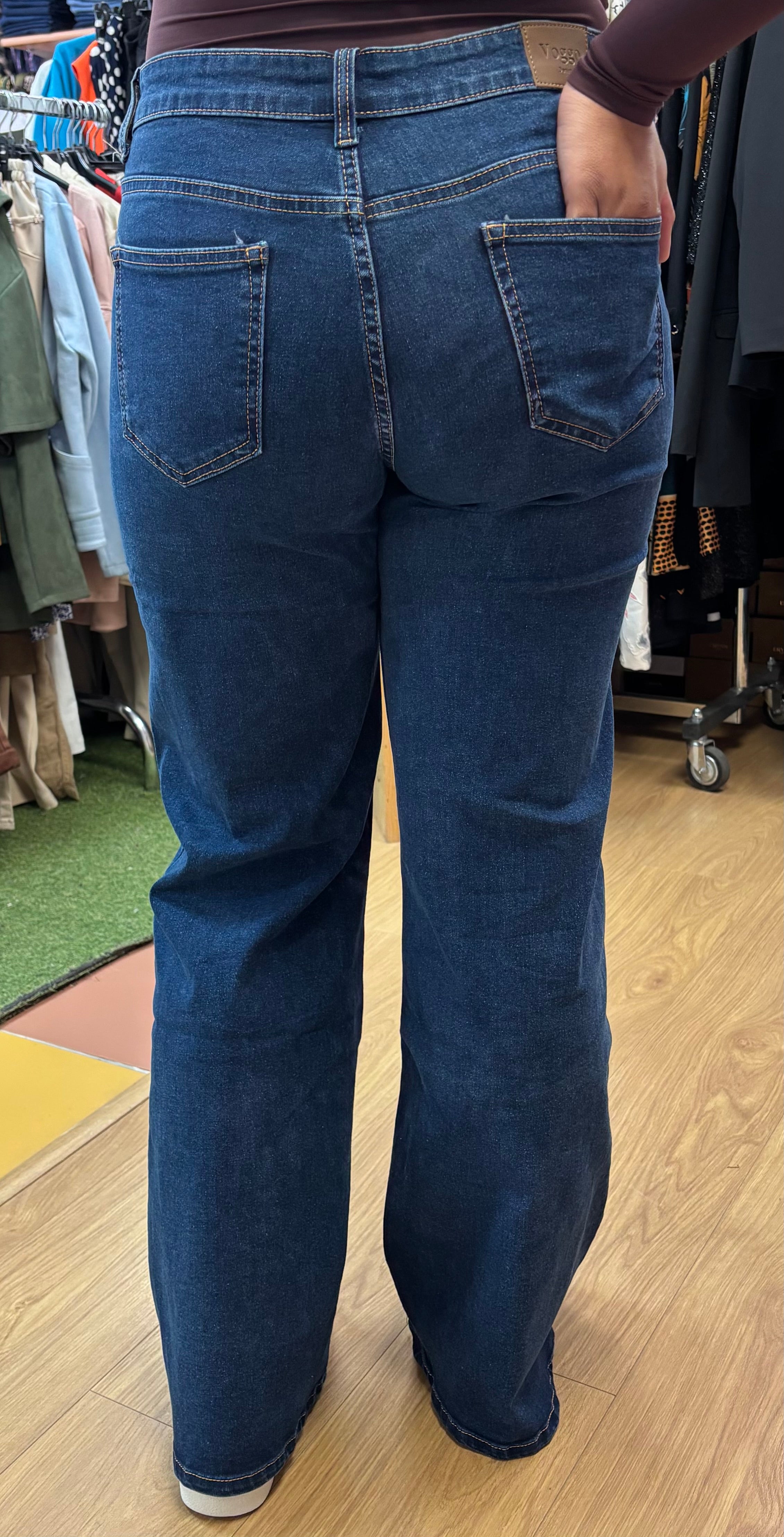 Jean coupe large bleu foncé