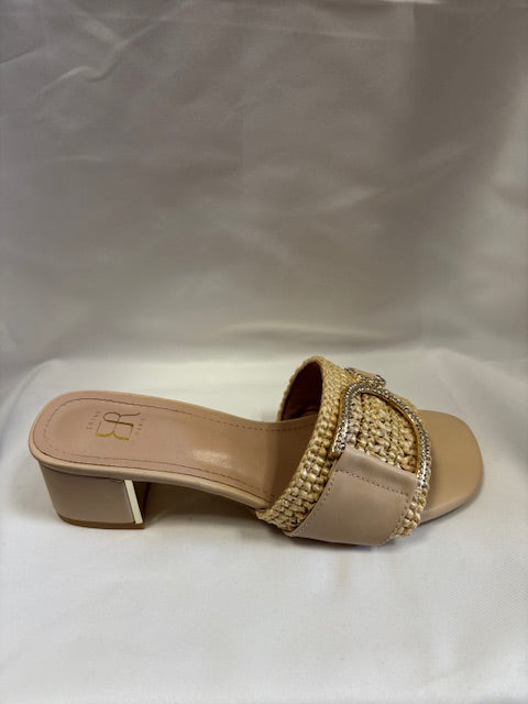 Mule beige à  talon