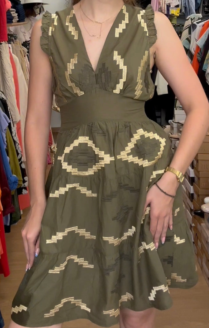 Robe courte Goa détails dorée