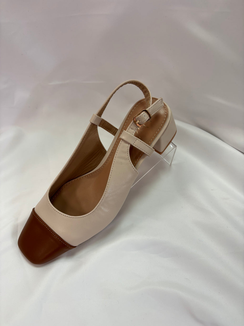 Escarpin beige et marron