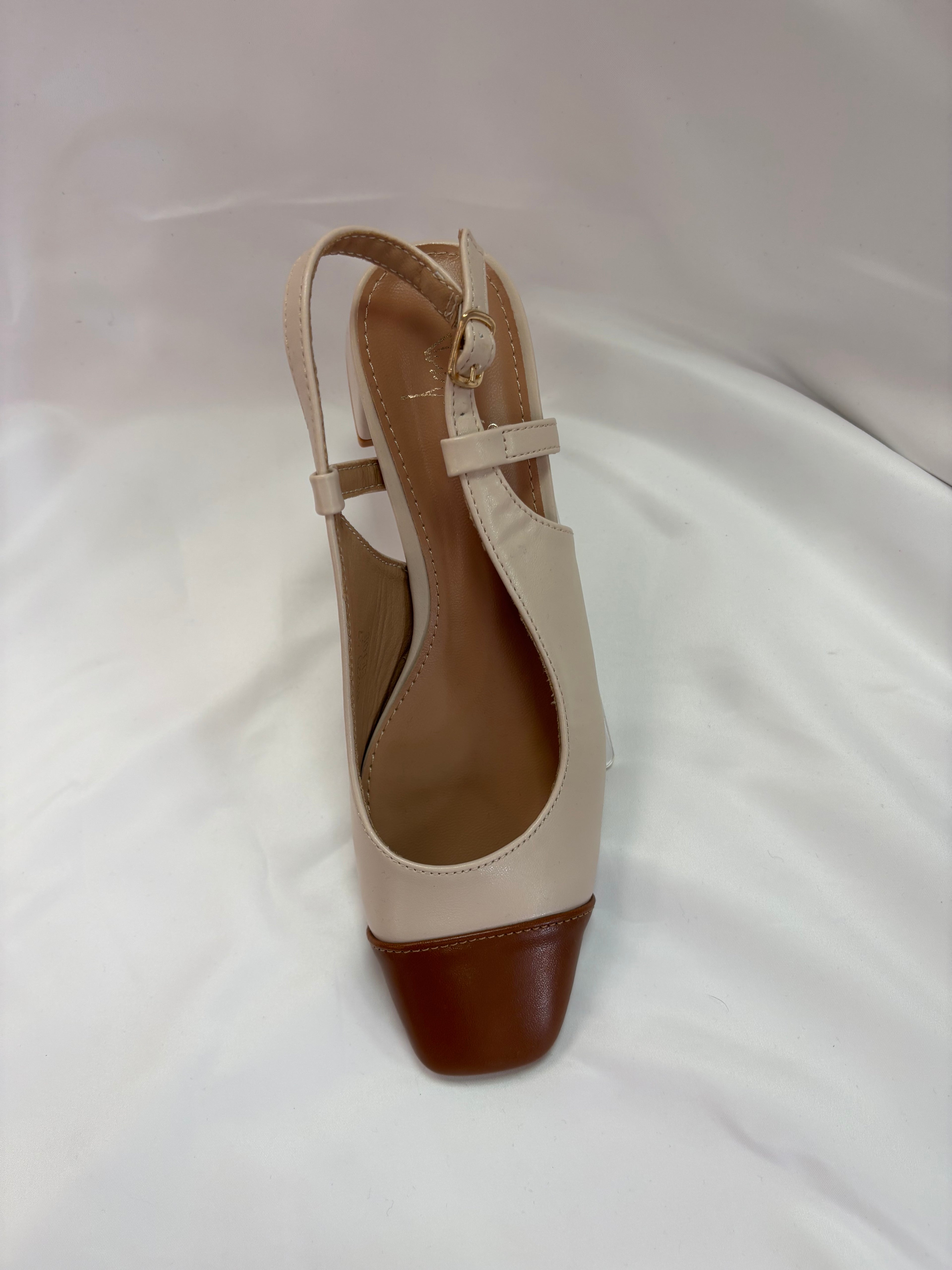 Escarpin beige et marron