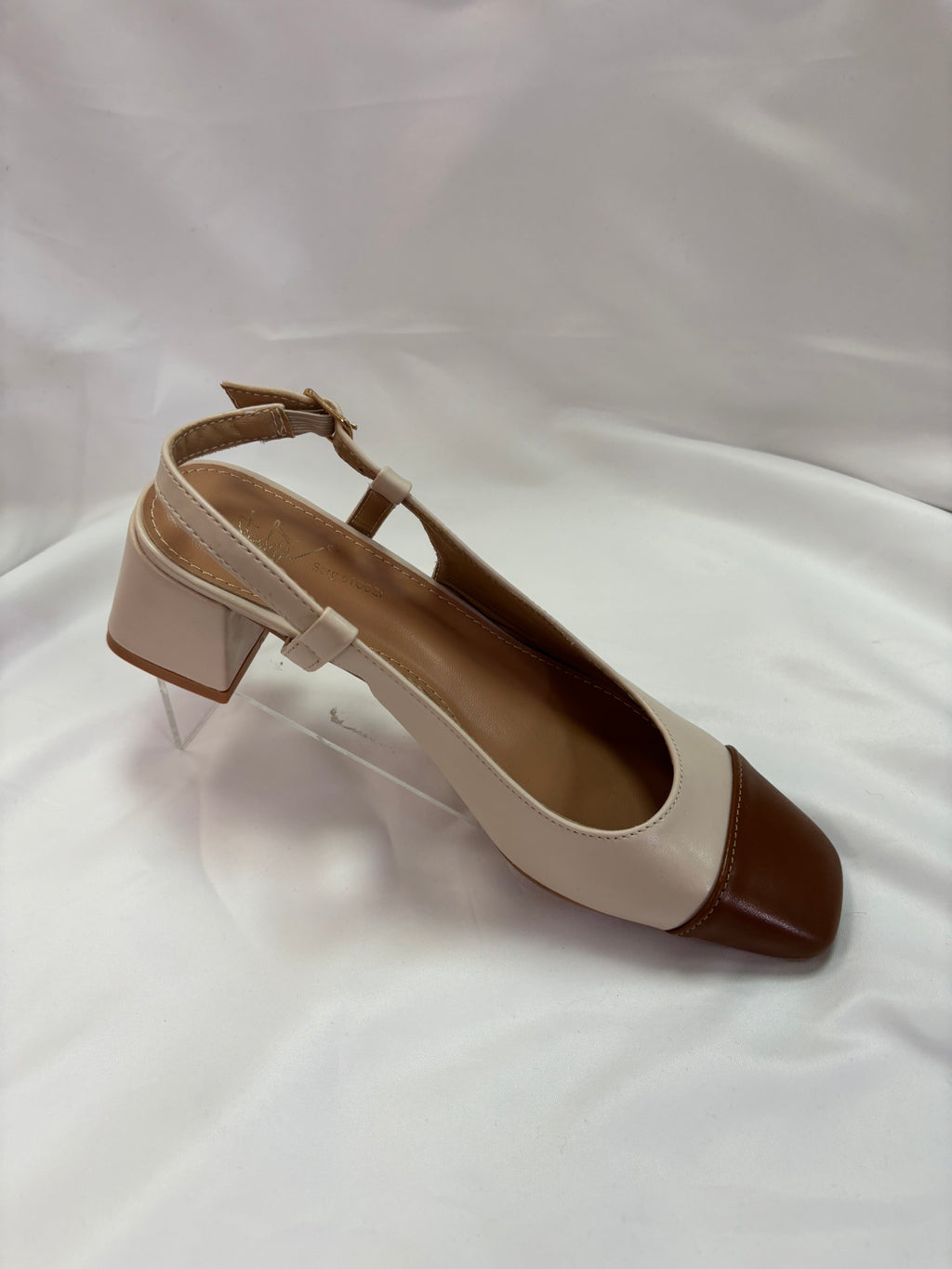Escarpin beige et marron