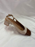 Escarpin beige et marron