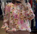 Blouse fleurie rose