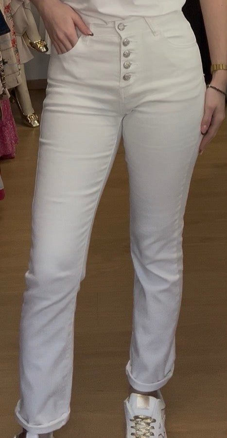 Jean blanc coupe droite