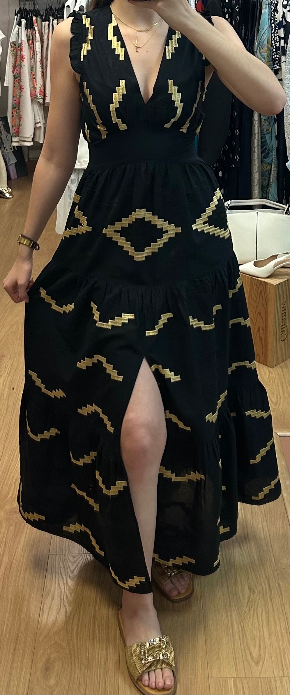 Robe longue noire élégante