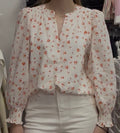 Blouse fleurie orange légère