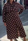 Robe longue à pois (grande taille)