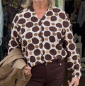 Chemisier imprimé marron