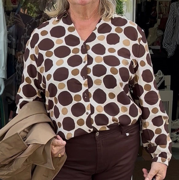 Chemisier imprimé marron