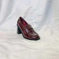 Mocassins à talon bordeaux