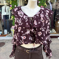 Blouse fleurie marron