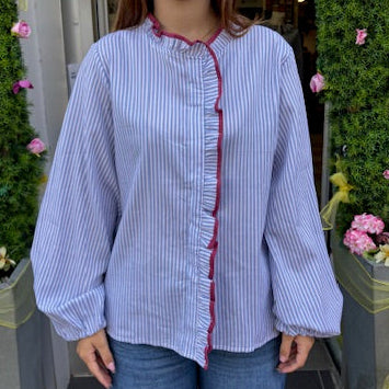 Blouse rayé bleu ciel