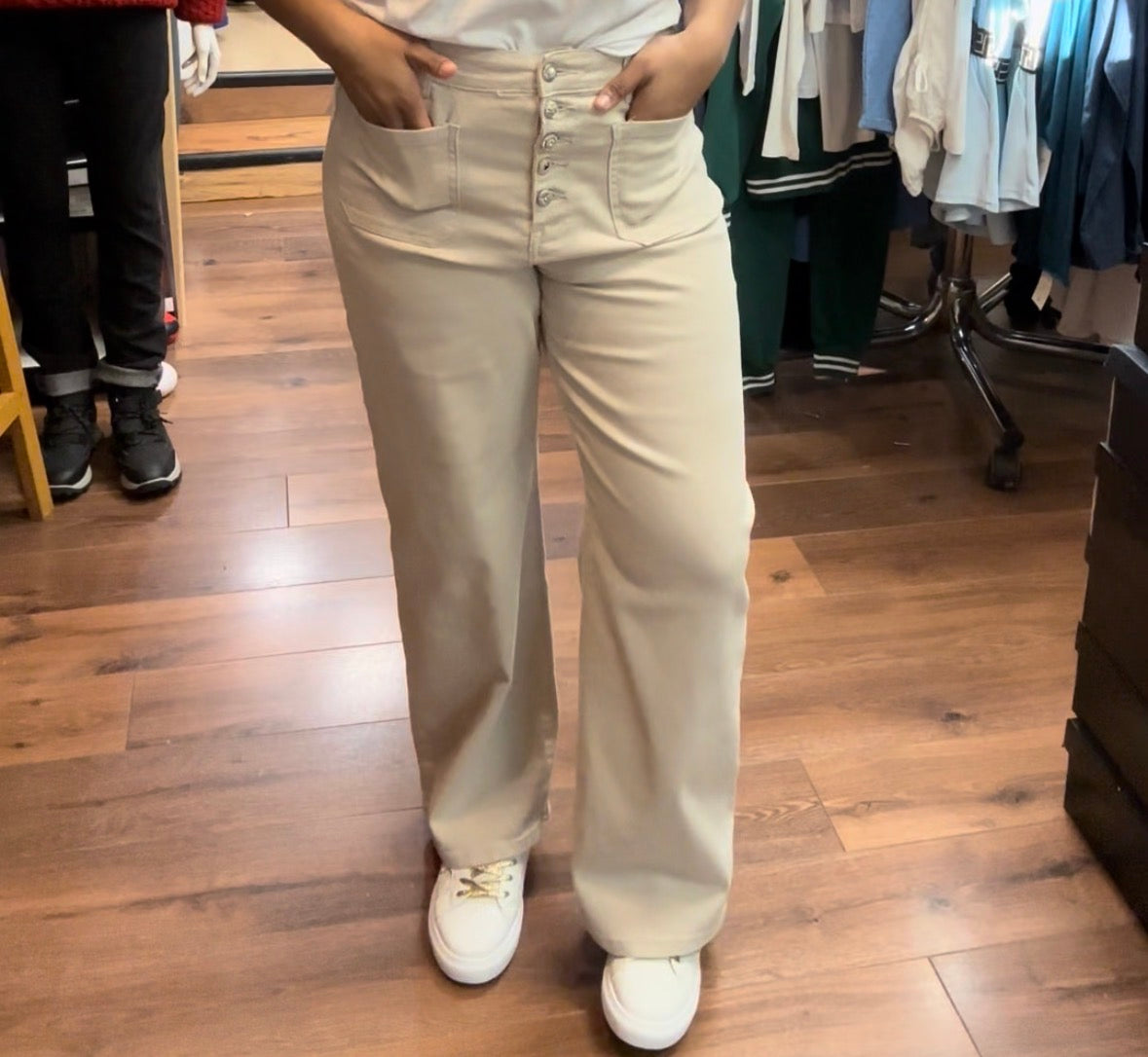 Jean large beige