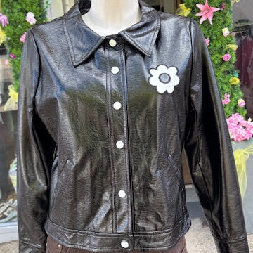 Veste en simili cuir noir