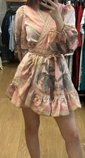 Robe fluide imprimé rose