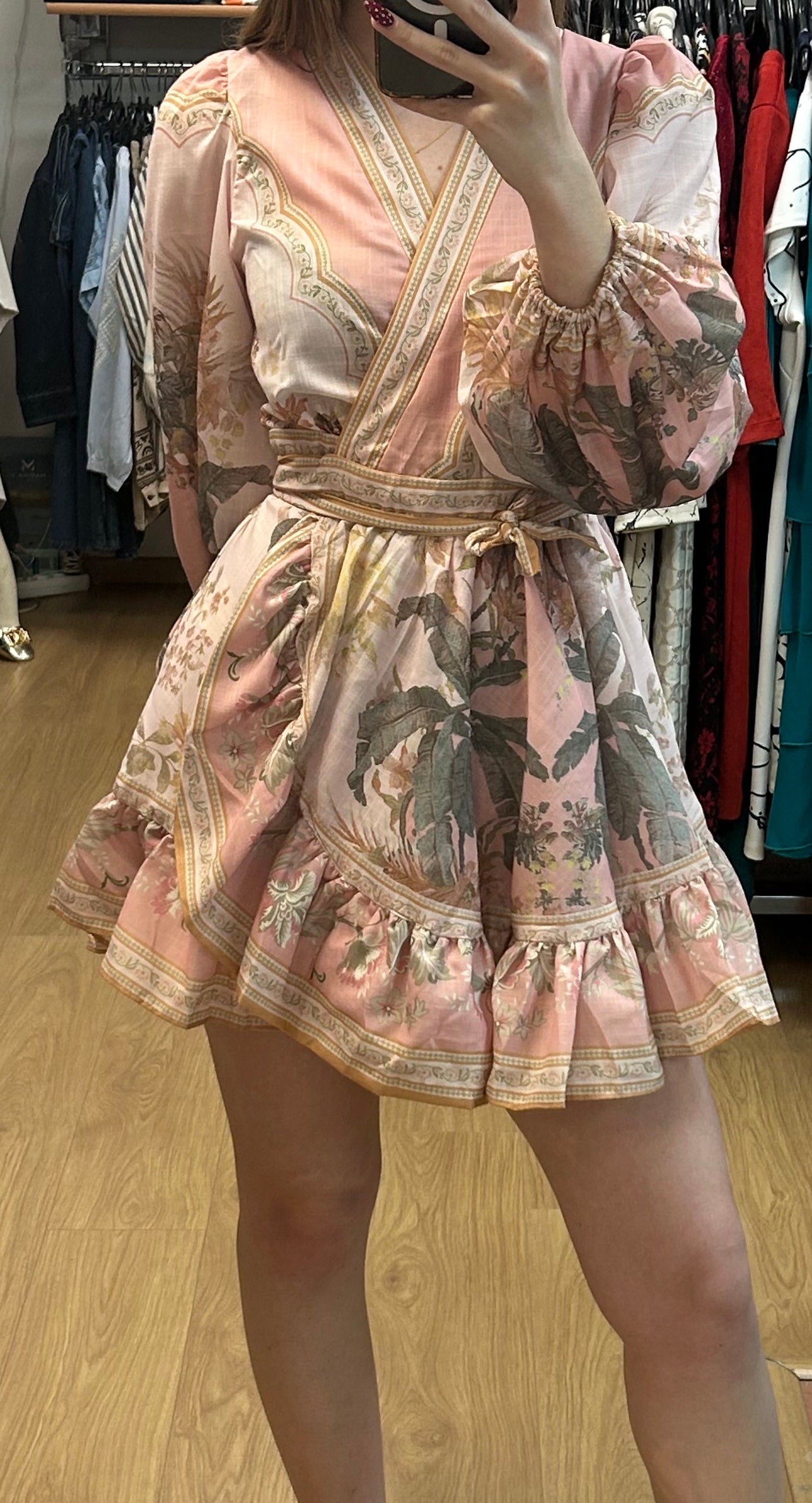 Robe fluide imprimé rose